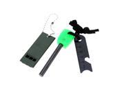 Portable Flint Stone Fire Starter Multi function Small Ruler Emergency Whistle for Outdoor Camping Survival Kit