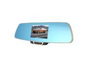 Anytek T6 1080P HD Blue Rearview Mirror Car Video Recorder DVR Dash Camcorder Double Lens Dual Camera