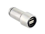Dual USB 2 Port Car Charger 2.4A Cigarette Socket For iphone For Samsung with Safety Hammer Silver