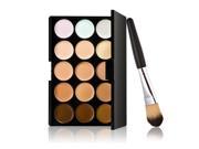 15 Color Cream Camouflage Concealers Palette Eye Face Cosmetic Makeup With Wooden Makeup Brush Concealer Dual Set