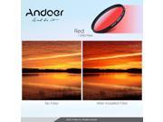 Andoer GND Graduated Red 40.5mm Filter Graduated Neutral Density Filter for Canon Nikon DSLR 40.5mm Camera Lens