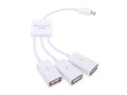 Micro USB Hub 3 Port to 1 OTG Cable Adapter Converter Extender