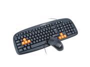Warwolf Office USB Wired Keyboard 1200DPI 3D Optical Mouse Combo Set Kit for PC Laptop