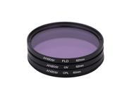 Andoer 62mm UV CPL FLD Circular Filter Kit Circular Polarizer Filter Fluorescent Filter with Bag for Nikon Canon Pentax Sony DSLR Camera