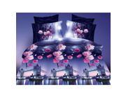 4pcs 3D Printed Bedding Set Bedclothes Tower Bridge and Plum Blooming Queen Size Duvet Cover Bed Sheet 2 Pillowcases