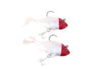 2Pcs 9cm 20g Fishing Lures T Tail Lead Fish Soft Bait with One Single Hook One Treble Hook
