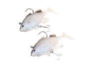 2Pcs 9cm 20g Fishing Lures T Tail Lead Fish Soft Bait with One Single Hook One Treble Hook