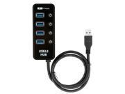 4 Ports USB 3.0 High Speed Hub Expansion Splitter Independent ON OFF Switch LED Indicators for PC Laptop Notebook Desktop Computer