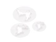Anself 3Pcs Mini Reindeer Pattern Cutter Set Fondant Cake Biscuit Chocolate Jelly Decorating Mold