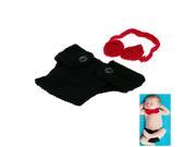 Baby Girl Infant Black Underpants Bow Tie Costume Green Crochet Knitting Soft Adorable Costume Clothes Photo Photography Props
