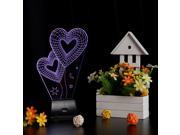 LIXADA 3D LED Lamp Light USB Heart to Heart Colorful Night Light for Wedding Deco Innovative Christmas Gift Present