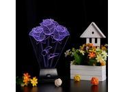 LIXADA 3D LED Lamp Light USB Rose Colorful Night Light for Wedding Deco Innovative Christmas Gift Present