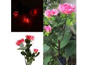 Outdoor Powerfrugal Solar Power Water Resistant 3 Rose Flower LED Lamps Ni MH Battery Landscape for Garden House Decoration