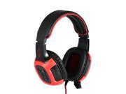 SADES SA906i Gaming Headphone with Mic LED Noise Cancellation Wonderful Sound Effect Music Earphones Black with Red for Desktop Notebook Laptop