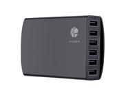HUNDA Smart IC 6 Port USB Charger Desktop Rapid Charger 5V 12A Power Supply for Apple Samsung Smartphone