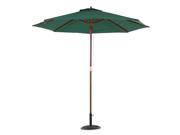 IKAYAA 2.7M Wooden Patio Garden Umbrella Sun Shade Outdoor Cafe Beach Parasol Canopy 8 Ribs 38MM Pole W Air Vent 180g Polyester