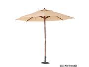 IKAYAA 3M Wooden Patio Garden Umbrella Sun Shade Outdoor Cafe Beach Parasol Canopy 8 Ribs 48MM Pole W Air Vent 180g Polyester