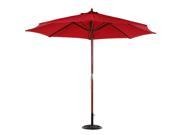 IKAYAA 3M Wooden Patio Garden Umbrella Sun Shade Outdoor Cafe Beach Parasol Canopy 8 Ribs 48MM Pole W Air Vent 180g Polyester