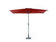 IKAYAA 2*3M Aluminium Patio Garden Umbrella with Crank Tilt Sun Shade Outdoor Cafe Beach Parasol 6 Steel Rib W Air Vent 180g