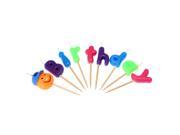 Anself 5pcs Lovely Cartoon Birthday Cake Candles Happy Birthday Colorful Party Baking Decorations Supply