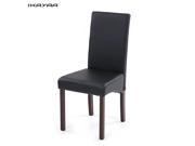 IKAYAA 2PCS Set of 2 Modern Faux Leather Dining Chairs Wood Frame Padded Kitchen Side Parson Chairs Breakfast Stools