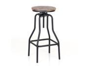 IKAYAA Industrial Style Height Adjustable Swivel Bar Stool Natural Pinewood Top Kitchen Dining Breakfast Chair