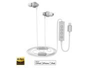 dodocool MFi Certified Hi Res In ear Stereo Earphone with Lightning Connector Remote and Mic 24 bit High Resolution Audio for Lightning Devices Silver