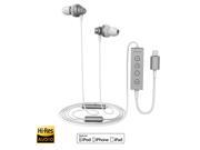 dodocool MFi Certified Hi Res In ear Stereo Earphone with Lightning Connector Remote and Mic 24 bit High Resolution Audio for Lightning Devices Grey