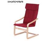 iKayaa Contemporary Wooden Reclining Bentwood Chair Solid Birch Wood Lounge Chair With Cushion Comfortable Armchair