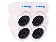 OWSOO 800TVL CCTV Security Surveillance Kit 4*Indoor Camera 4*60ft Cable 3.6mm 24LEDs IR CUT Night View Plug and Play Power Plug 1=EU 2=US 3=UK 4=AU