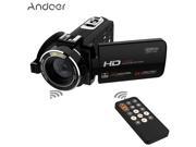 Andoer HDV Z20 Portable 1080P Full HD Digital Video Camera Max 24 Mega Pixels 16× Digital Zoom Camcorder 3.0 Rotatable LCD Touchscreen with Remote Control Supp