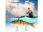 Lixada 120mm 17g 4.72 4 Segments Multi Jointed Hard Fishing Lure Life like Swimbait Crank Bait 2 Treble VMC Hooks
