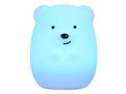 1.6W 8 LEDs Creative Cute Bear Night Light USB Rechargeable Soft Silicone Cartoon Lamp Touch Sensor Battery Included Portable Colorful Light for Baby Children