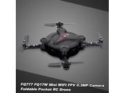 FQ777 FQ17W 6-Axis Gyro Mini Wifi FPV Foldable G-sensor Pocket Drone with 0.3MP Camera Altitude Hold RC Quadcopter black