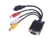PC VGA to S Video AV RCA TV Out Converter Adapter Cable