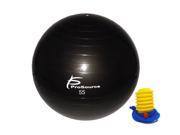 ProSource Stability Exercise Ball with Foot Pump Black 55 65 cm or 75 cm Anti Burst up to 2 000 lb. for Fitness Pilates Balance and Yoga