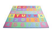 ProSource Kids Puzzle Alphabet and Numbers 36 Tiles with Edges Play Mat