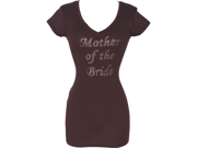 V neck Tee Cotton T shirt Top Studded Crystal Mother of the Bride Bridal Shower Gift Junior Junior Plus Size