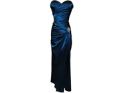 Strapless Long Satin Bandage Gown Bridesmaid Dress Prom Formal Crystal Pin