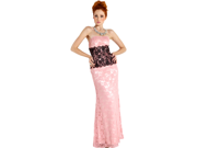 Strapless Lace Prom Dress Long Gown With Contrast Corset Style Waist