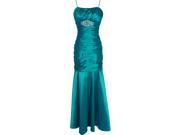 Taffeta Mermaid Prom Dress Formal Gown Crystal Accent