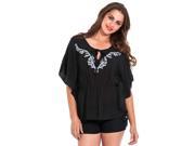 Embroidered Butterfly Sleeve Top