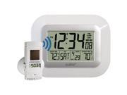 LA CROSSE TECHNOLOGY WS 811561 W Digital Wall Clock with Indoor Outdoor Temperature Solar Sensor