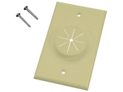 MIDLITE 1GIV GR1 Single Gang Wireport TM Wall Plate with Grommet Ivory