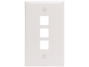 LEVITON 41080 3WP 3 Port QuickPort R Wall Plate White