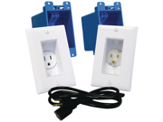 MIDLITE A46 W D?cor Recessed Receptacle Power Inlet Kit White