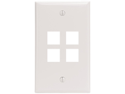 LEVITON 41080 4WP 4 Port QuickPort R Wall Plate White