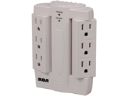 RCA PSWTS6R 6 Outlet Swivel Surge Protector