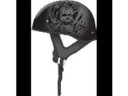 Gmax g1655073 gm65 naked half helmet ghost rip flat black silver x by GMAX