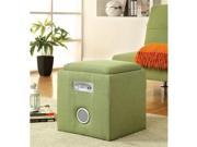 Reverb Cube Ottoman with Bluetooth Green
